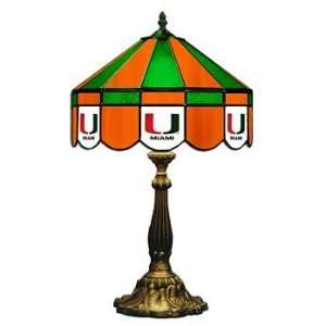Miami University of Florida 16 NCAA Stained Glass Table Lamp   160TL 
