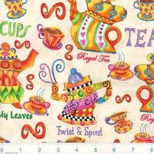   Chefs Choice Tea Time Cream Fabric By The Yard Arts, Crafts & Sewing