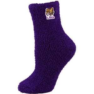  LSU Tigers Ladies Purple Cozy Socks: Sports & Outdoors