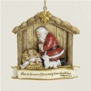  Roman Inc. 39546 Kneeling Santa Scene Ornament Everything 