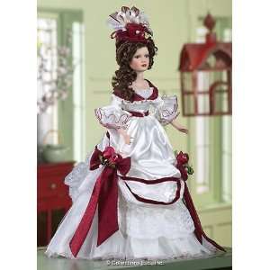 Burgundy Rose Collectible Porcelain Doll