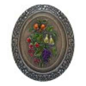   Fruit Bouquet Cabinet Knob Hand Tinted Brite Nickel