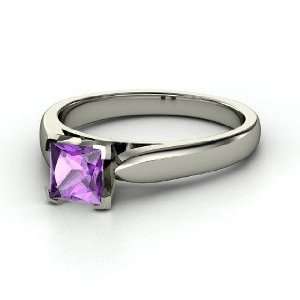  Peyton Ring, Princess Amethyst Platinum Ring: Jewelry