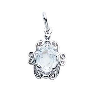  Rembrandt Charms April Birthstone Charm, .925 Sterling 