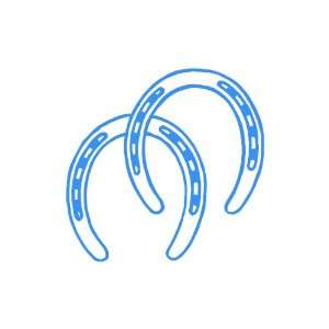  Horse Shoes Large 10 Tall LIGHT BLUE vinyl window decal 