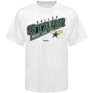  Reebok Dallas Stars Hockey Sweep T Shirt   White: Sports 