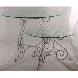  2 Glass Top Nesting Tables 55675