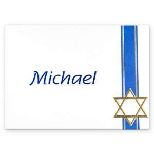  Gold Star of David w/ Sapphire Band Thank You Note Thank You 