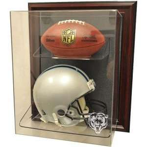  Chicago Bears Helmet and Football Case Up Display 