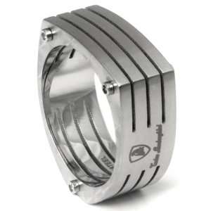  LAMBORGHINI Swirl Series Titanium Steel Ring Sz 9.0 