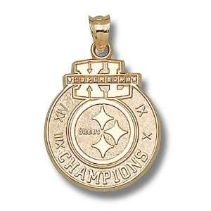   Steelers Solid 14K Gold Super Bowl Logo 7/8 Pendant Jewelry