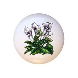  Calla Lilies Flowers Floral Drawer Pull Knob