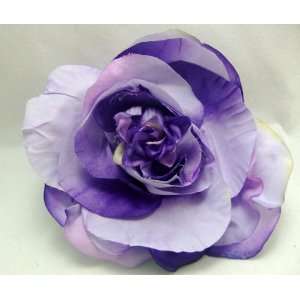  Large Purple Rose Hair Flower Clip 