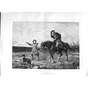   1881 HEYWOOD HARDY FINE ART MAN HORSE BOY SHEPHERD DOG