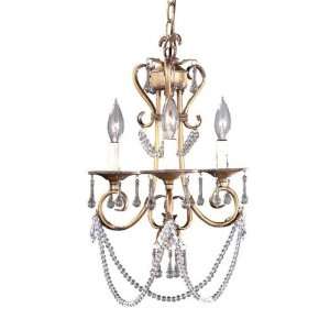 Elegant Tradition Collection Hanging Three Light Fixture In Oxide Gold 