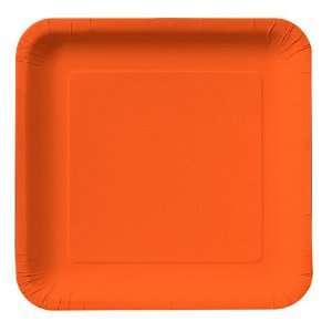  Bittersweet Orange Square Paper Luncheon Plates 