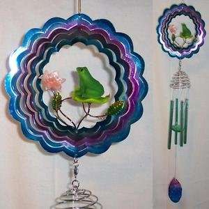  3D Frog Wind Spinner Wind Chime Patio, Lawn & Garden