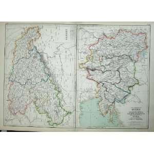    1872 Blackie Geography Maps Saxony Austrai Salzburg