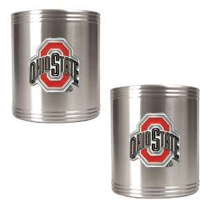  Ohio State Buckeyes 2pc Stainless Steel Can Holder Set 
