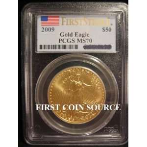   2009 $50 Gold American Eagle PCGS MS70 First Strike 