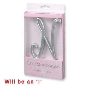  Large Silver tone Monogram Letter I Cake Topper Jewelry