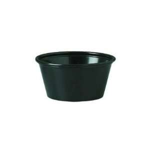 Solo Plastic Souffle Portion Cups, 2 oz., Black, 10 sleeves of 250 