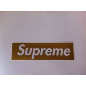  Gold Supreme Box Logo Vinyl Gloss Stickers 2.2 X 8 