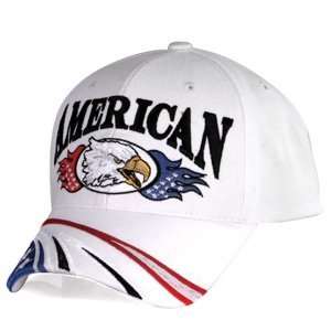    Cap, White, Embroidered, America Eagle Design: Sports & Outdoors