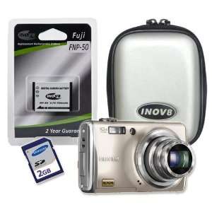   Inov8 Silver Hard Camera Case, Spare Inov8 NP 50 Battery & Samsung 2GB