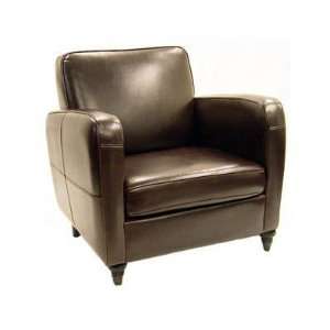  Dark Brown Full Leather Arm Chair: Home & Kitchen