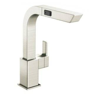  Moen S7597C 90 Degree One Handle High Arc Pullout Kitchen Faucet 