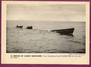1944 Coast Guard USCGC Spencer Attacks U Boat U 175 Submarine Original 