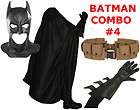 BATMAN The Dark Knight Rises costume cowl, cape, gloves, REAL brown 
