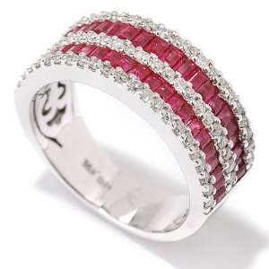  14K White Gold Sapphire or Ruby & Diamond Ring: Jewelry