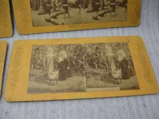 stereo scopic american life groups 1800s card lot old picture antique 