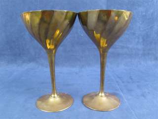 Indian Brass Goblets with Silver Plated Interior  