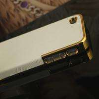 White Leather Back Case Cover Skin for Apple Iphone 4 4G 4th 4S, QBY 