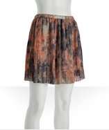 BCBGeneration pale peach geographic print pleated mini skirt style 