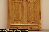 Country Pine Antique Grained Armoire or Wardrobe  