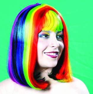 Rainbow Pride Barbara Multi Color Costume Wig *New*  