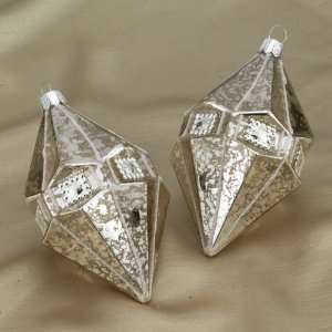   Diamond Shaped Crackle Finish Christmas Ornaments 5