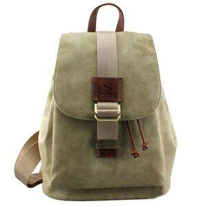 New Womans Green Real Leather Backpack Fashion Satchels Brass Grommet 