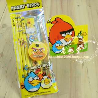 Cute Stationery Set 6 in 1 Note Book Set of Angry Brds  