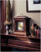 630 202 Howard Miller Fireplace Oak Key Wound Chiming Mantel Clocks 