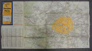 ORIGINAL WW2 VINTAGE MICHELIN MAP of PARIS FRANCE  