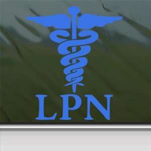  LPN Licensed Practical Nurse Blue Decal Window Blue 