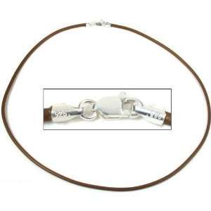  Rubber Cord Necklace Brown 16 Jewelry