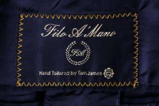 Vintage Tom James Filo Mano Black Wool Custom Blazer/Jacket 46 R 