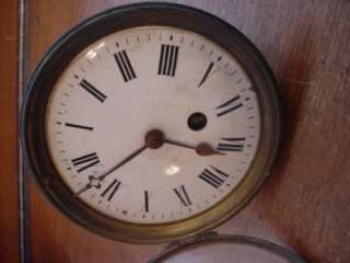 Vintage French Regulator Heavy Brass Clock Movement & Bezel Porcelain 