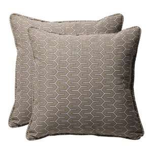  Pillow Perfect Decorative Taupe Contemporary Square Toss 